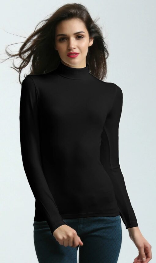 Long Sleeve Turtle Neck Thermal Top - Image 2